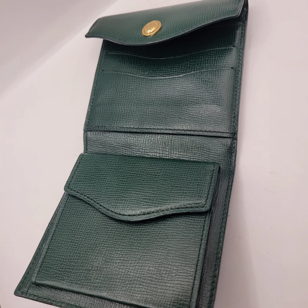 Christian Dior Leather Vintage Green Wallet